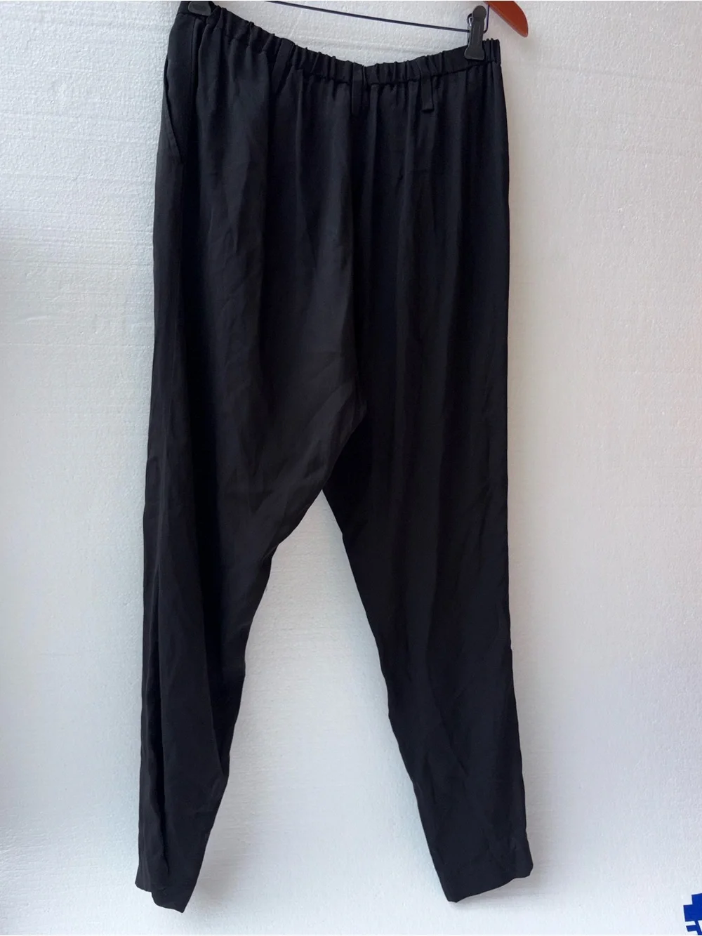 APIECE APART Cupro Viscose Pull On Pants Black Tapered Relaxed Fit Size‎ 8